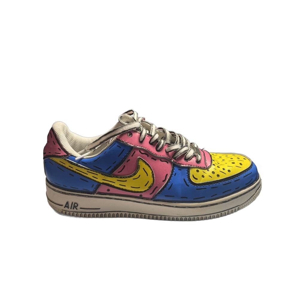 Nike Air Force 1 Custom Painted Multi Color Vibrant Pop Art Cartoon Shoes - Picture 3 of 16
